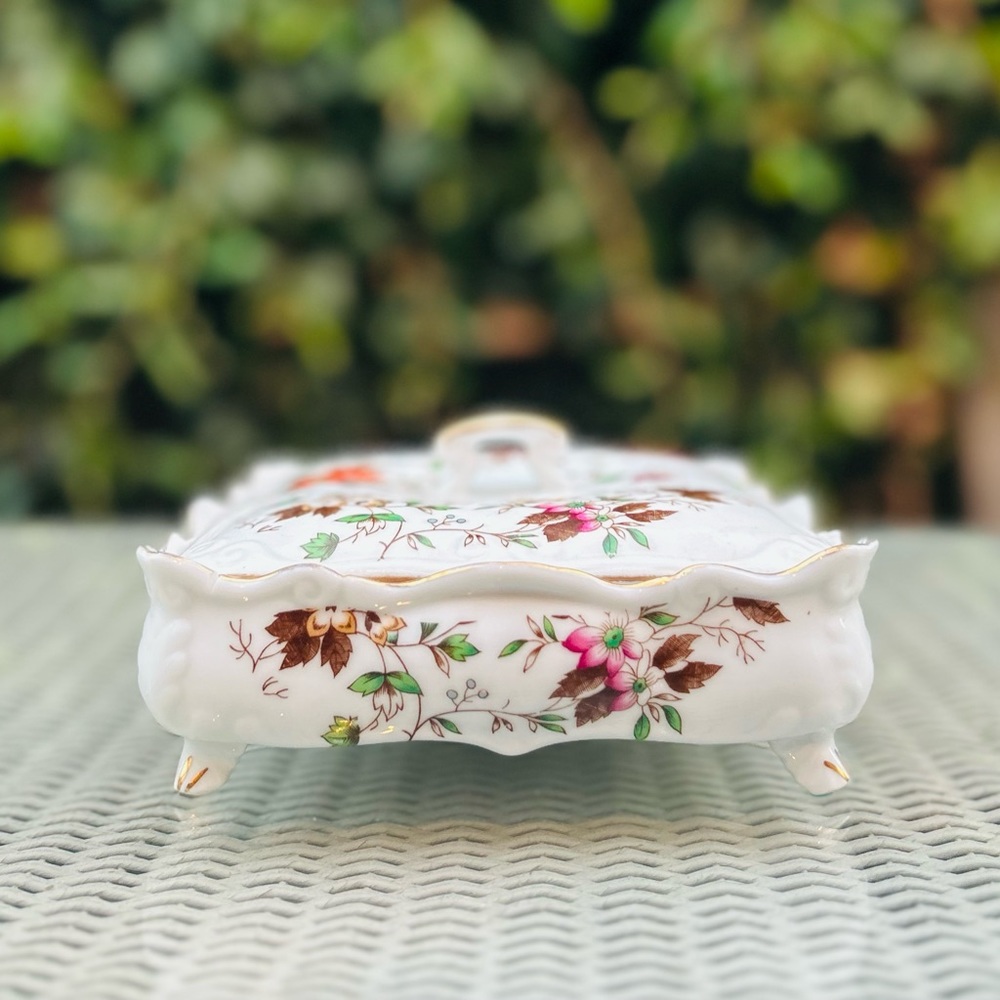 Vintage EW Japan Autumn glory jewelry dish fine China - Picture 2 of 10